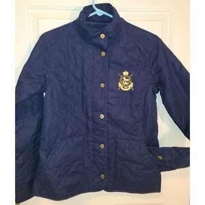 Mountain Horse Jacket Women Size M Navy Quilted Full Zip Pockets Equestrian